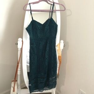 Forest Green Midi Cocktail Dress